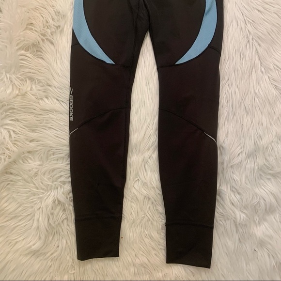 Brooks Running Leggings Black Light Blue - Picture 3 of 7